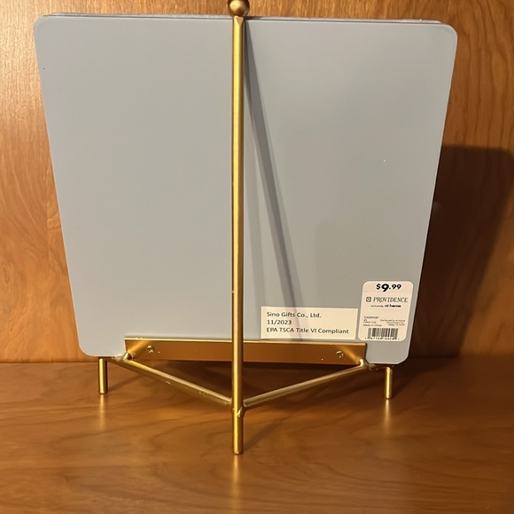 At Home Providence Blue & White Floral prints on Gold Easel - Set of 2 - Picture 5 of 9